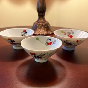 Set Of 3 Vintage Sango China Disney Rice/Dipping Bowls Mickey, Donald & Nephews